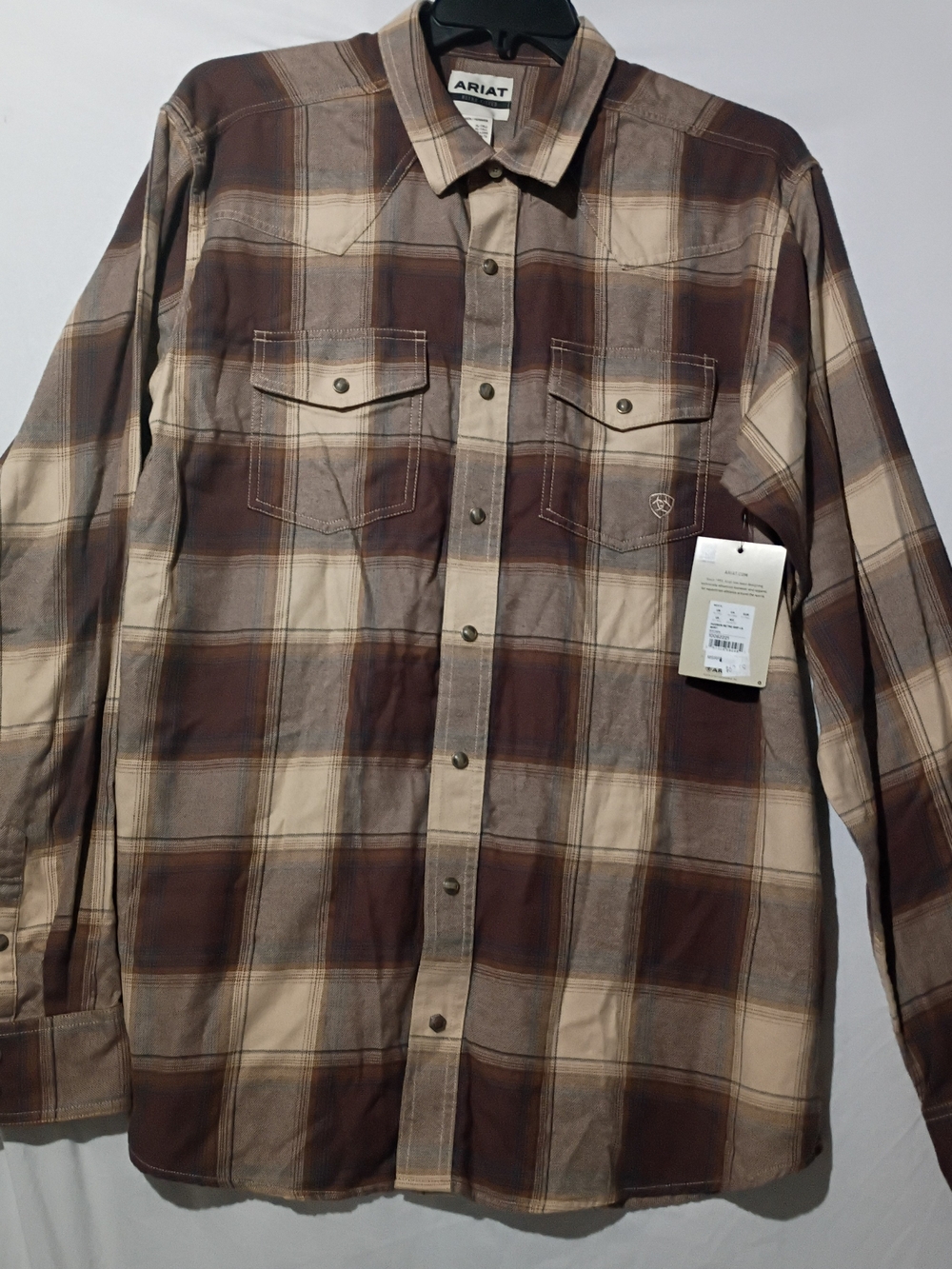 Ariat Retro Fit Hudson Western Snap LS. XL-TALL New With Tags
